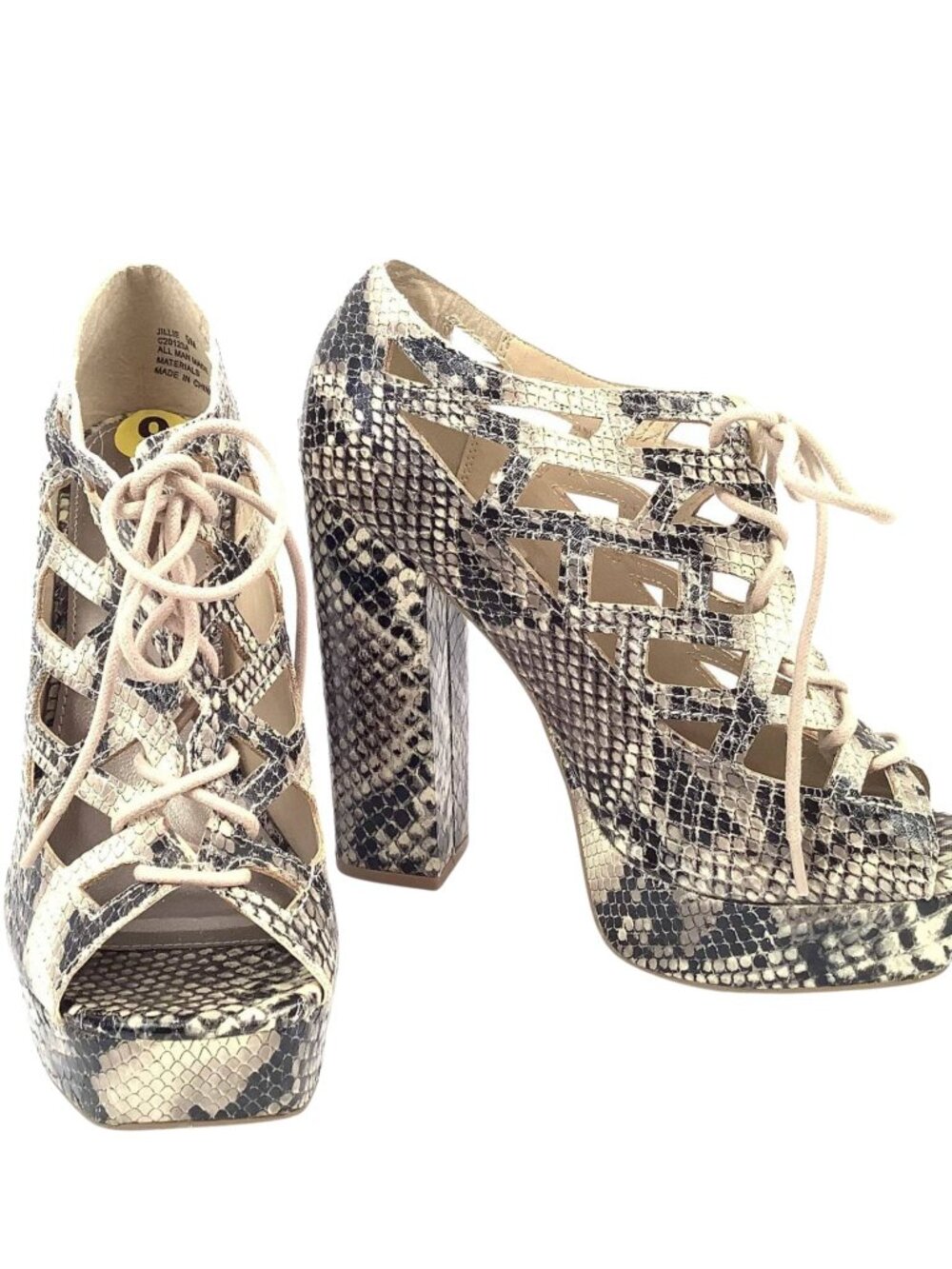 Mia Mega Platform Heels Snake Print Deadstock Size 9